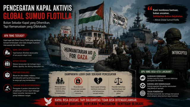 Aktivis Dicegat di Laut, Kemerdekaan Palestina Dituntut