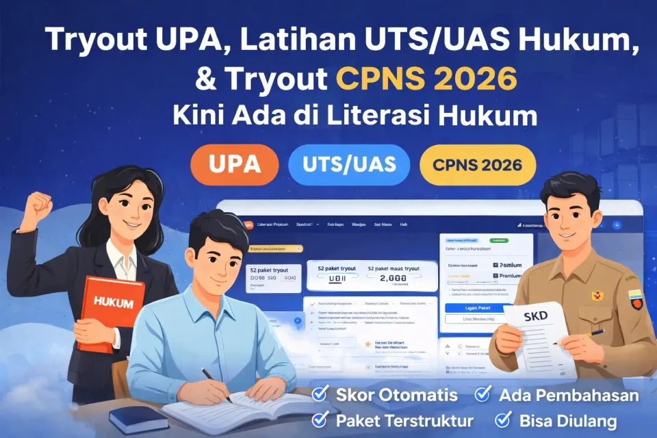 Tryout UPA, Latihan UTS/UAS Hukum, dan Tryout CPNS 2026: Semua Ada di Literasi Hukum