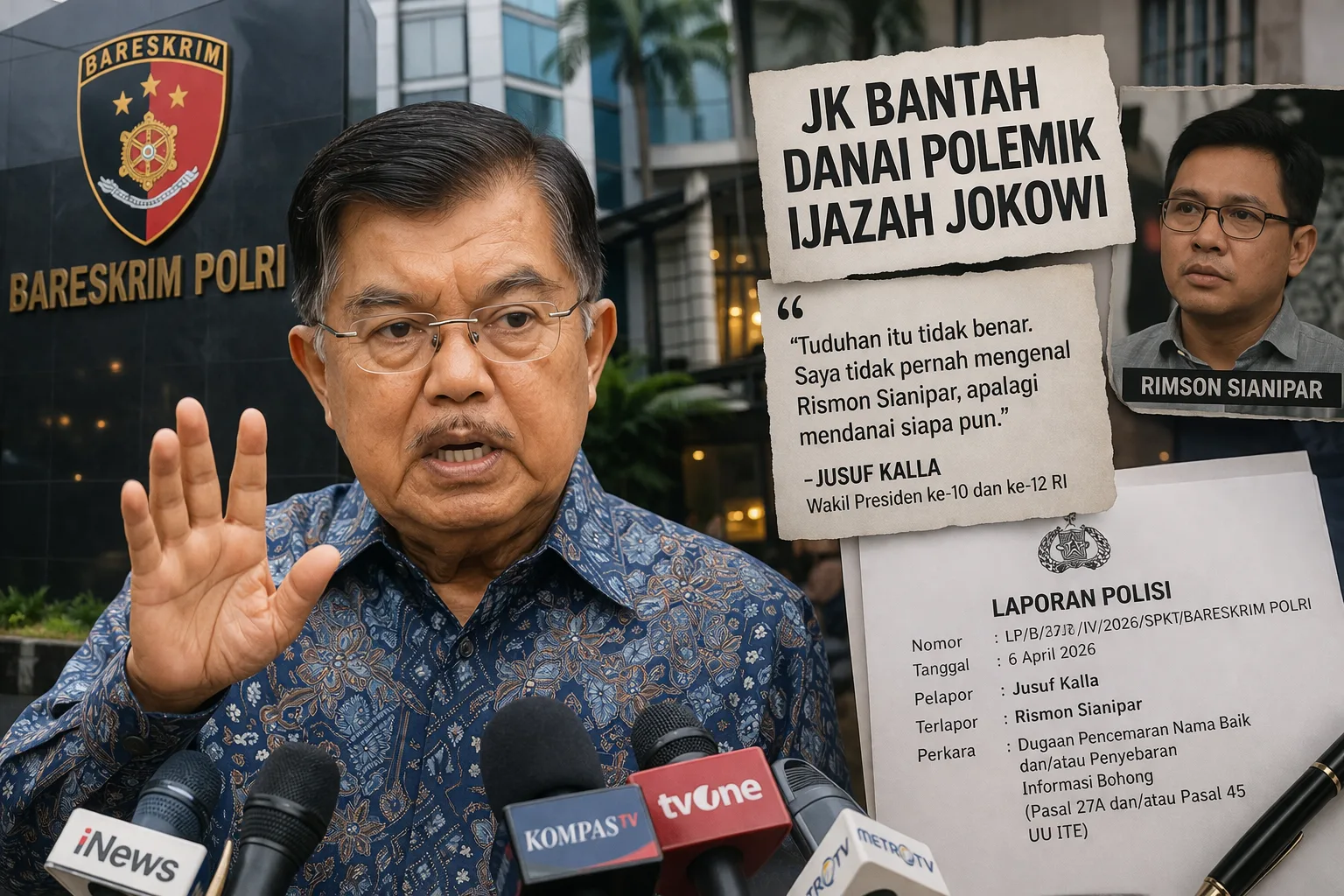 JK Siap Lapor ke Bareskrim, Bantah Danai Polemik Ijazah Jokowi