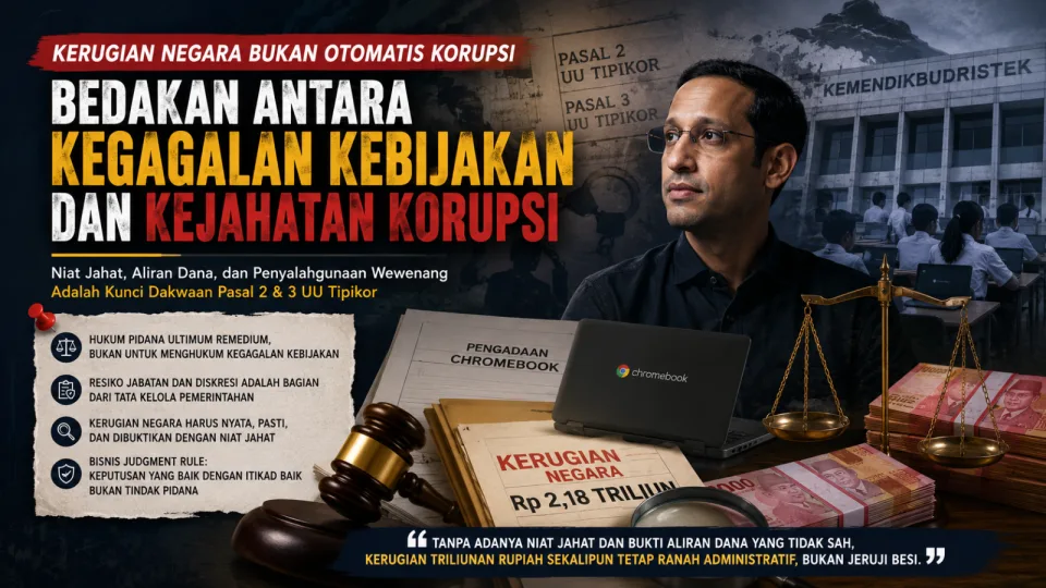 Mengapa Kerugian Negara Belum Tentu Korupsi?