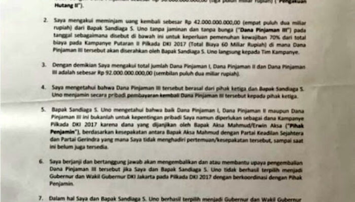 Analisis Perjanjian 50 M Anies-Sandi