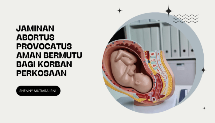 Jaminan Abortus Provocatus Aman Bermutu Bagi Korban Perkosaan Guna Menurunkan Maternal Mortality Rate”